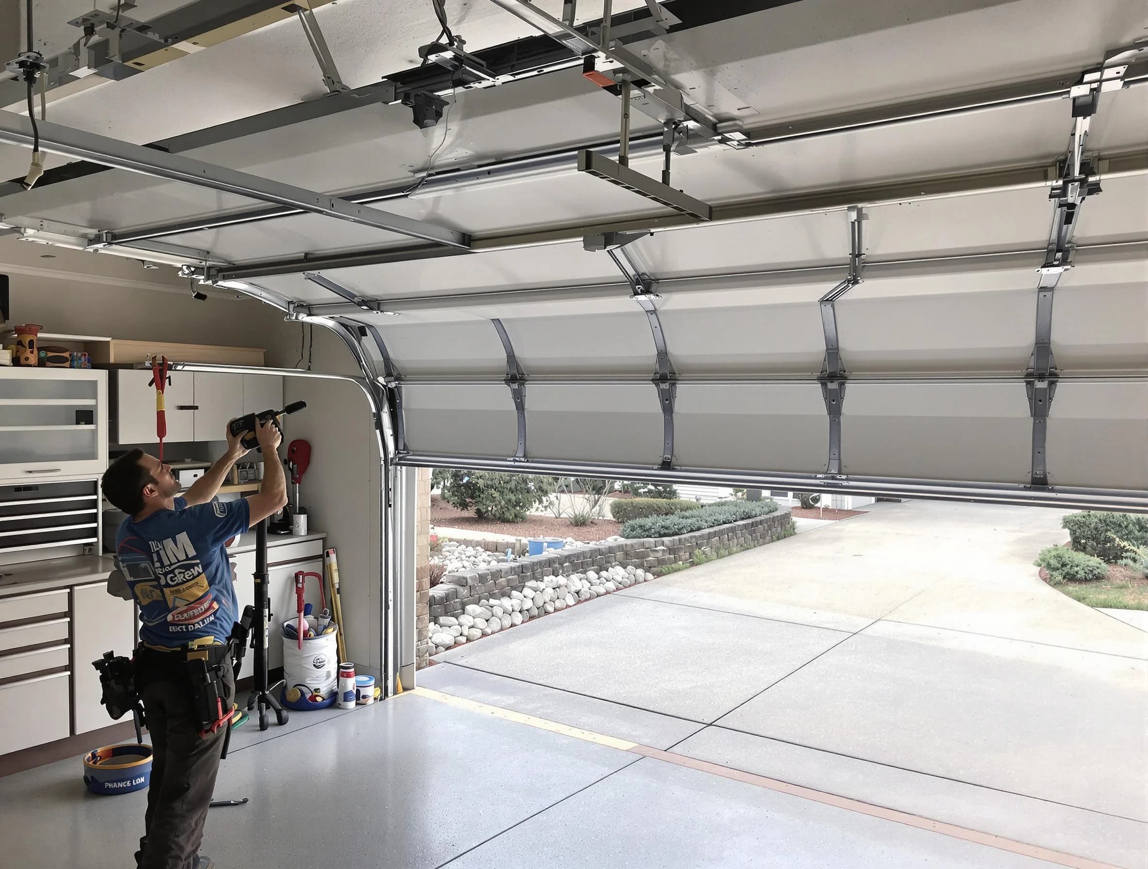 Garage door track repair service by Newcastle Garage Door Repair in Newcastle