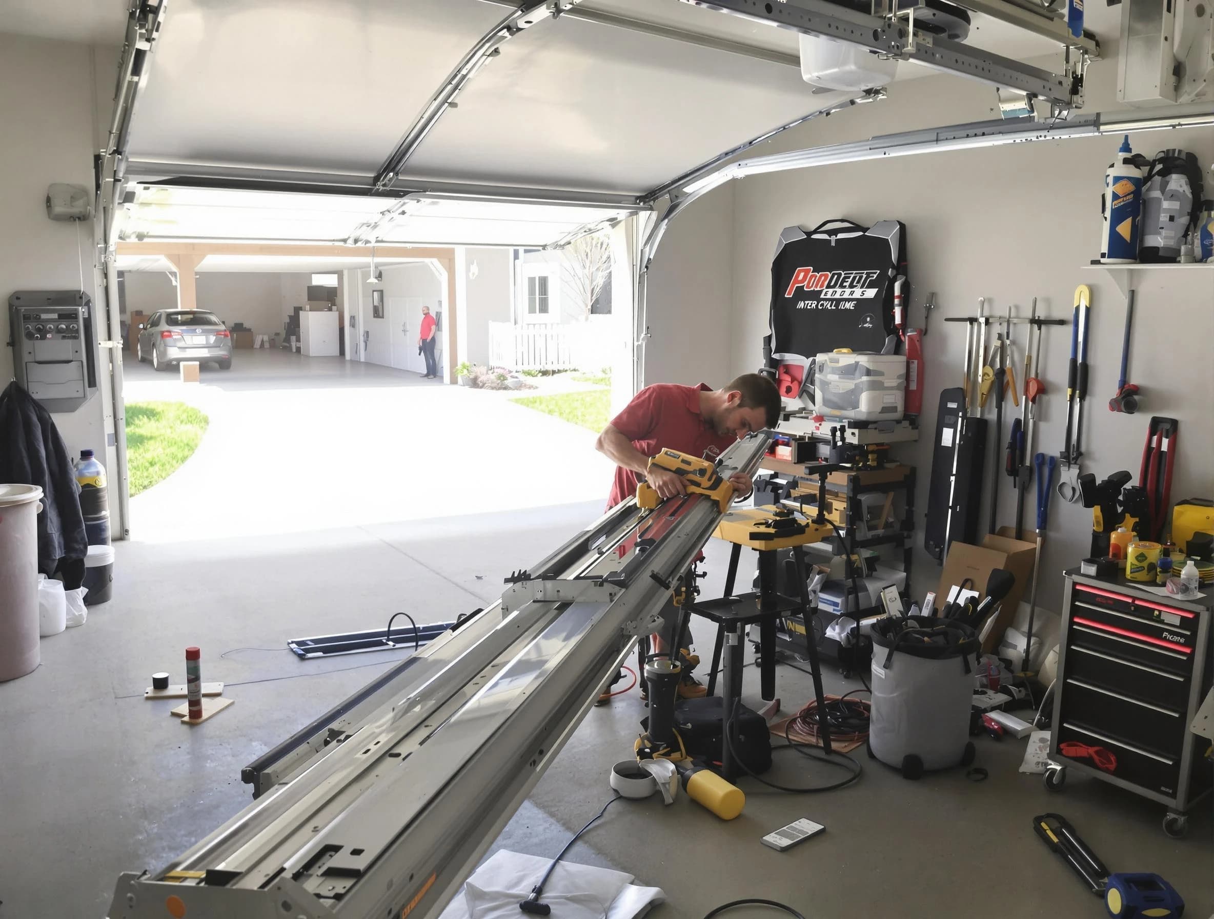 Newcastle Garage Door Repair expert performing track repair in Newcastle