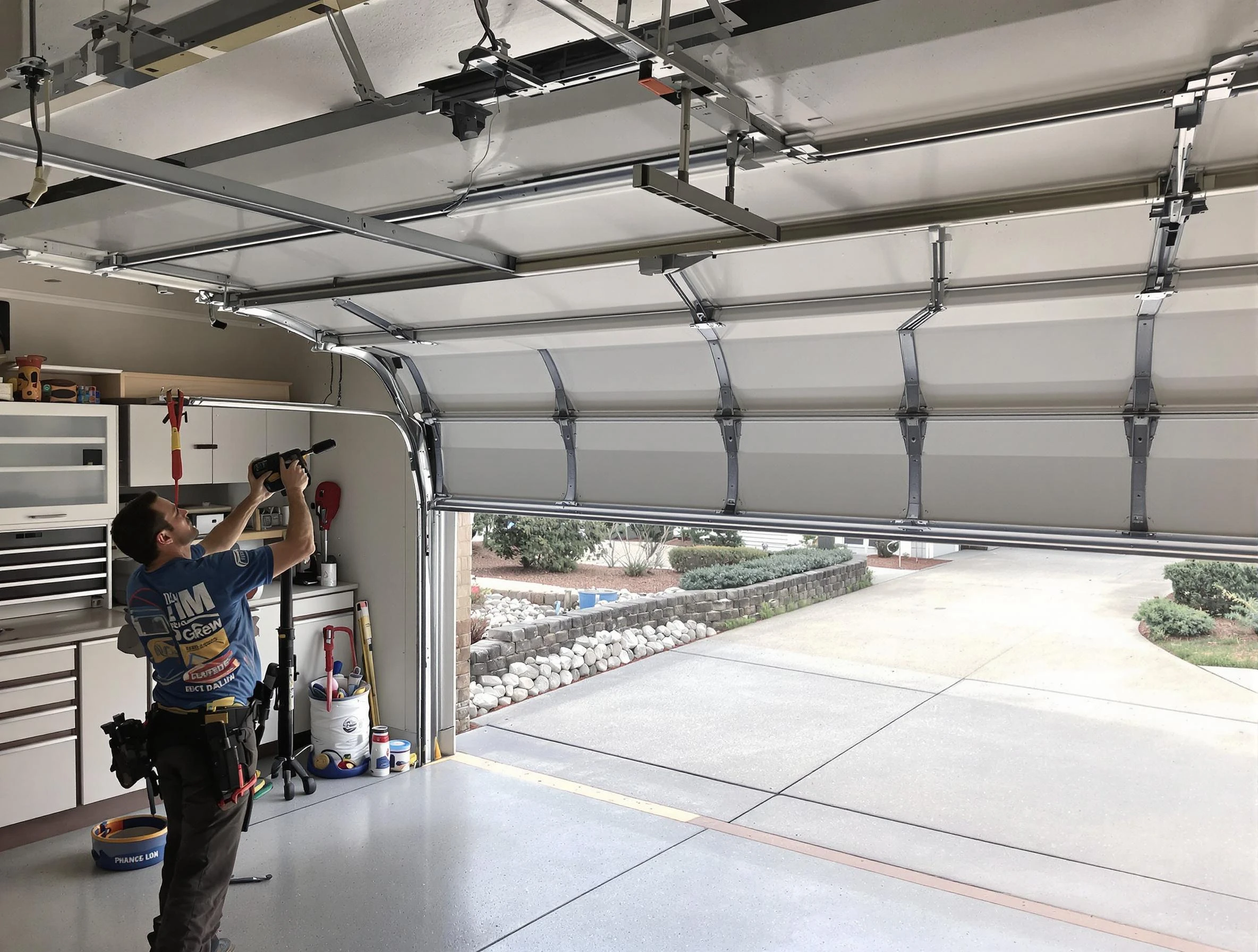 Garage door track repair service by Newcastle Garage Door Repair in Newcastle